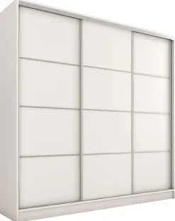 Zestawy Mebli Do Przedpokoju|Szafy Trzydrzwiowe>BROMARKT Biała szafa przesuwna 200 cm TOP biały