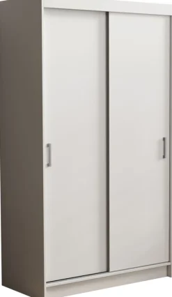 Meble Dla Dzieci|Meble Młodzieżowe>Meblohand Biała szafa przesuwna 110 cm z półkami NASTE nowoczesna biały