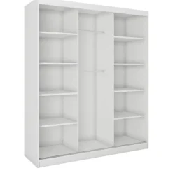 Zestawy Mebli Do Przedpokoju|Szafy Trzydrzwiowe>Meblohand Biała szafa przesuwna 180 cm CUBE biały