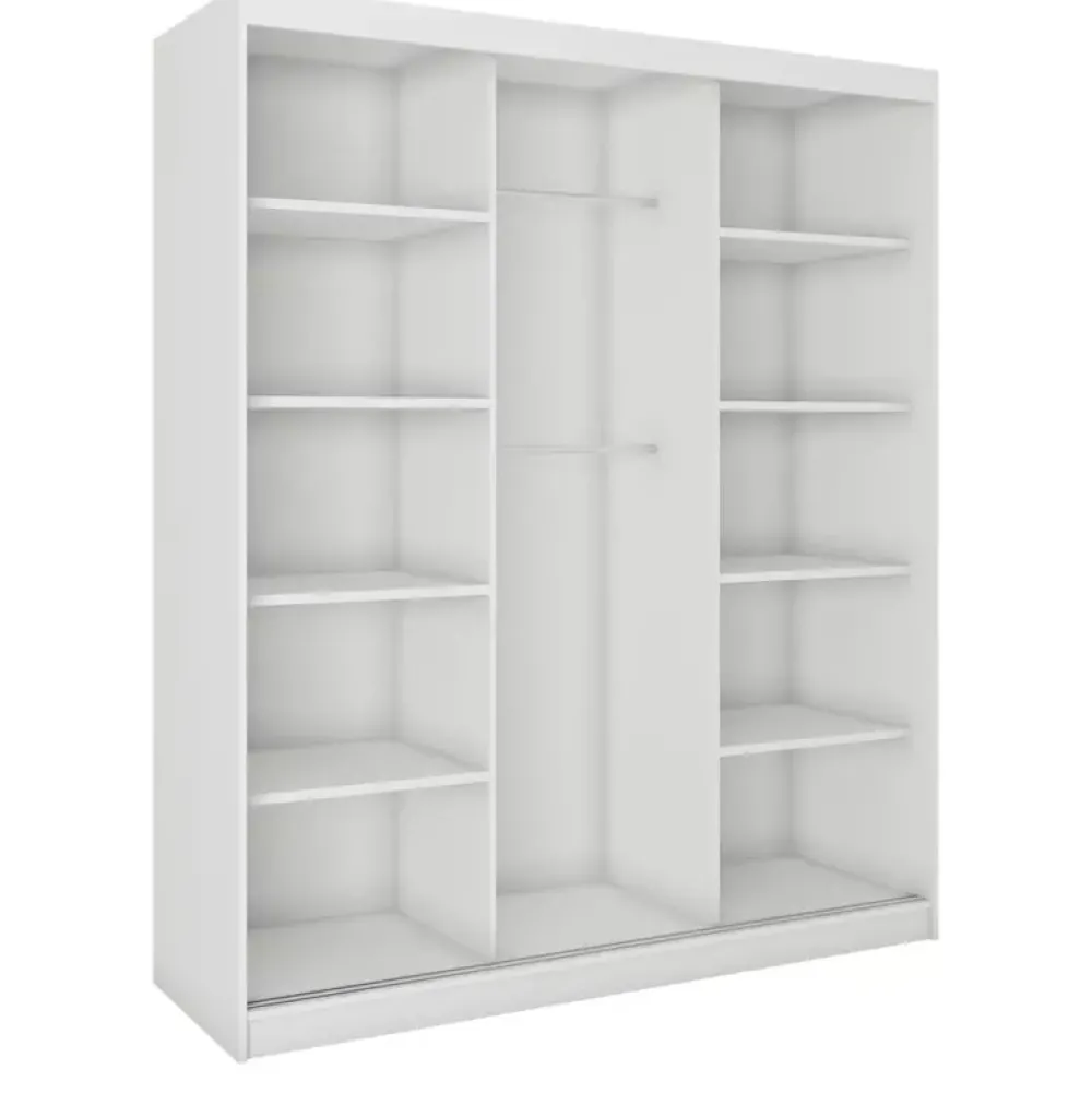 Zestawy Mebli Do Przedpokoju|Szafy Trzydrzwiowe>Meblohand Biała szafa przesuwna 180 cm CUBE biały