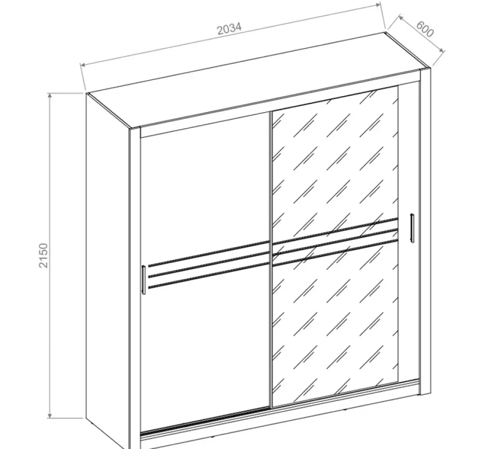 Zestawy Mebli Do Sypialni>lenart. Biała szafa przesuwna z lustrem 200 cm do sypialni IDEA