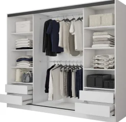 Szafy Trzydrzwiowe|Szafy Do Przedpokoju>BROMARKT Biała szafa przesuwna z lustrem 250 cm BEST nowoczesna biały