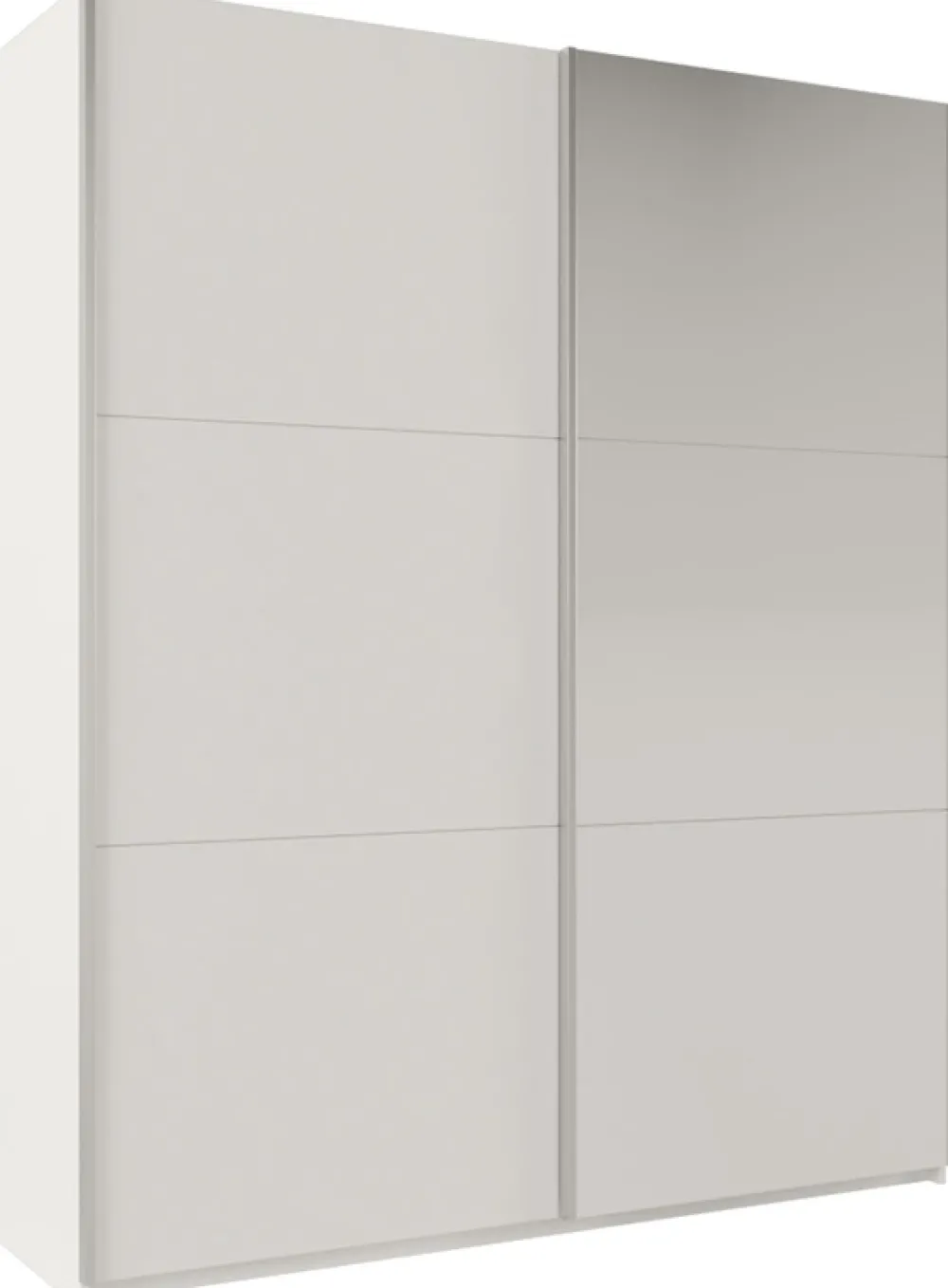 Szafy Dwudrzwiowe|Szafy Do Przedpokoju>Stolar Biała szafa przesuwna z lustrem i półkami 200 cm RUBIN biały