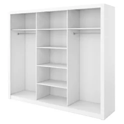 Zestawy Mebli Do Sypialni|Szafy Trzydrzwiowe>lenart. Biała szafa przesuwna z lustrem 250 cm do sypialni IDEA