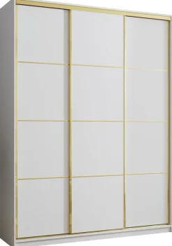Szafy Trzydrzwiowe|Szafy Do Przedpokoju>BROMARKT Biała szafa trzydrzwiowa z szufladami 180 cm GOLD NEW MAX biały