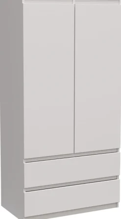 Meble Dla Dzieci|Meble Młodzieżowe>Meblohand Biała szafa uchylna 90 cm z szufladami i wieszakiem MONTEGO biały