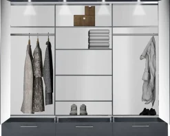 Szafy Młodzieżowe|Szafy Otwierane>Stolar Biała szafa z harmonijkowym systemem otwierania 255 cm TALOR biały