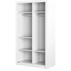 Zestawy Mebli Do Sypialni|Szafy Dwudrzwiowe>lenart. Biała szafa z lustrem 120 cm drzwi przesuwne półki ARTI biały