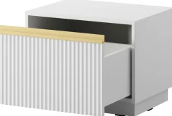 Szafki Nocne>PIASKI Biała szafka nocna 54 cm z szufladą do sypialni RAVO biały