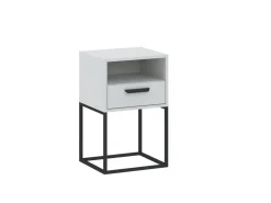 Szafki Nocne>INTER MEBLE Biała szafka nocna do sypialni COTTA z szufladą i półką biały