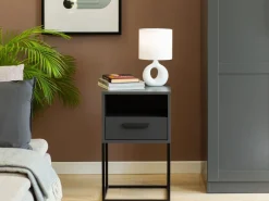 Szafki Nocne>INTER MEBLE Biała szafka nocna do sypialni COTTA z szufladą i półką biały