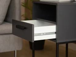 Szafki Nocne></noscript>INTER MEBLE Biała szafka nocna do sypialni COTTA z szufladą i półką biały