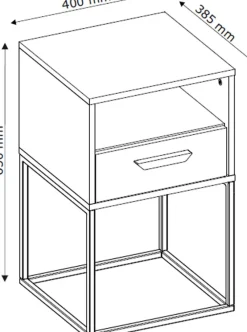 Szafki Nocne></noscript>INTER MEBLE Biała szafka nocna do sypialni COTTA z szufladą i półką biały