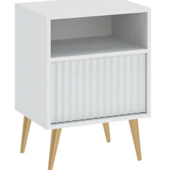 Meble Dla Dzieci|Zestawy Mebli Do Salonu>INTER MEBLE Biała szafka nocna z szufladą na nóżkach BELLUNO biały