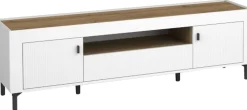 Zestawy Mebli Do Sypialni|Zestawy Mebli Do Salonu>DOLMAR Biała szafka pod telewizor 177 cm z drzwiami i szufladą MISTY biały