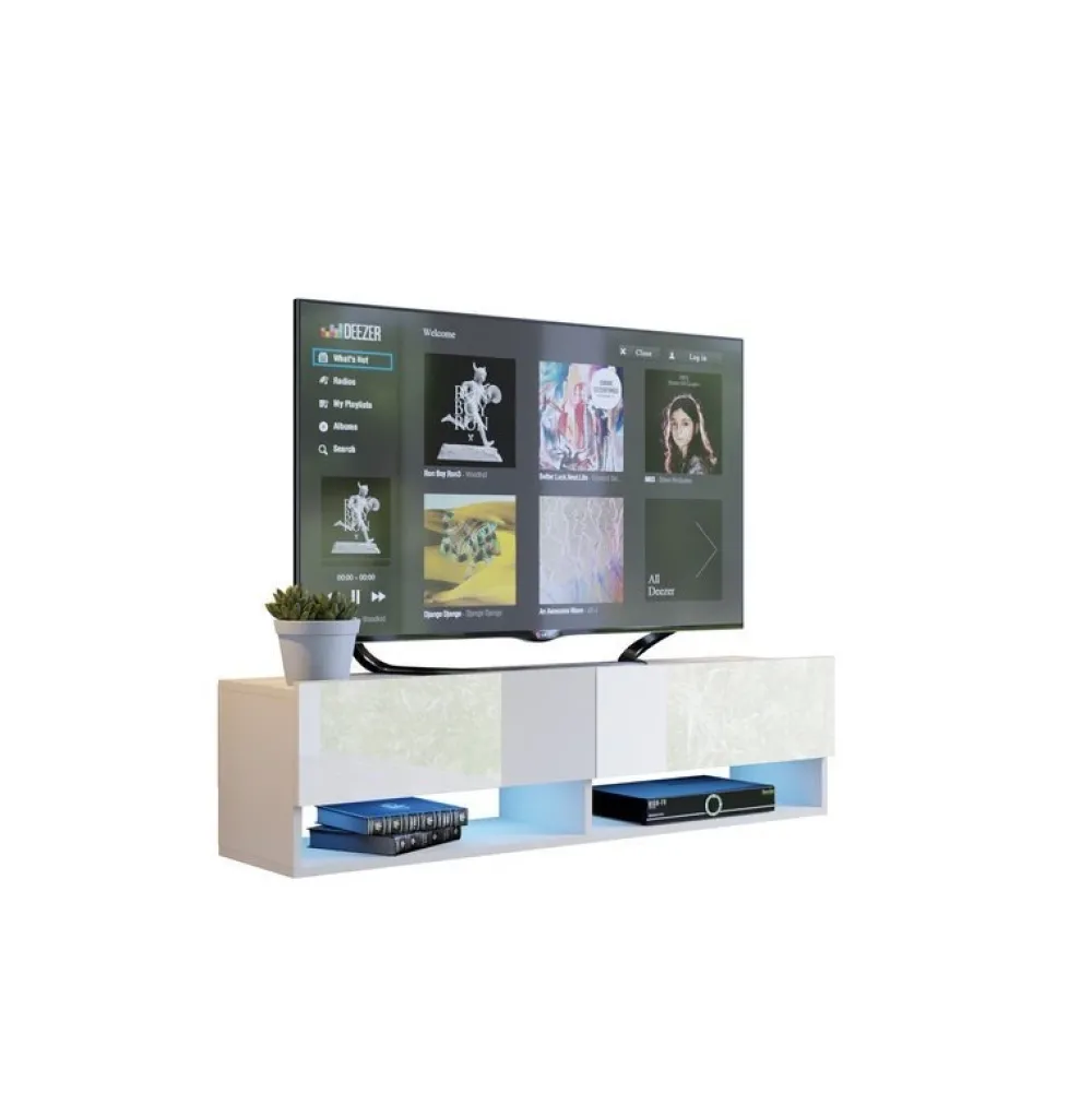 Zestawy Mebli Do Salonu|Szafki Rtv>BROMARKT Biała szafka pod telewizor 140 cm QUAD biały