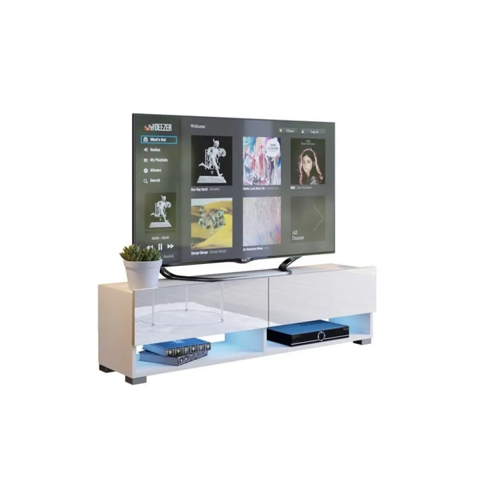 Zestawy Mebli Do Salonu|Szafki Rtv>BROMARKT Biała szafka pod telewizor 140 cm QUAD biały