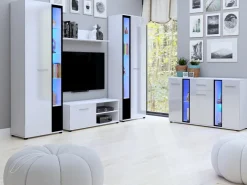 Szafki Rtv>Meblohand Biała szafka pod telewizor Cube XL połysk biały