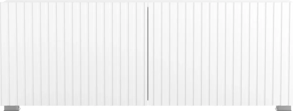 Szafki Rtv>GiB Meble Biała szafka RTV 100 cm nowoczesna z ryflowanymi frontami KORDIS biały