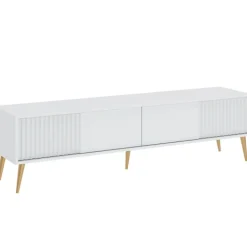 Zestawy Mebli Do Salonu|Szafki Rtv>INTER MEBLE Biała szafka RTV pod telewizor 180 cm do salonu BELLUNO biały