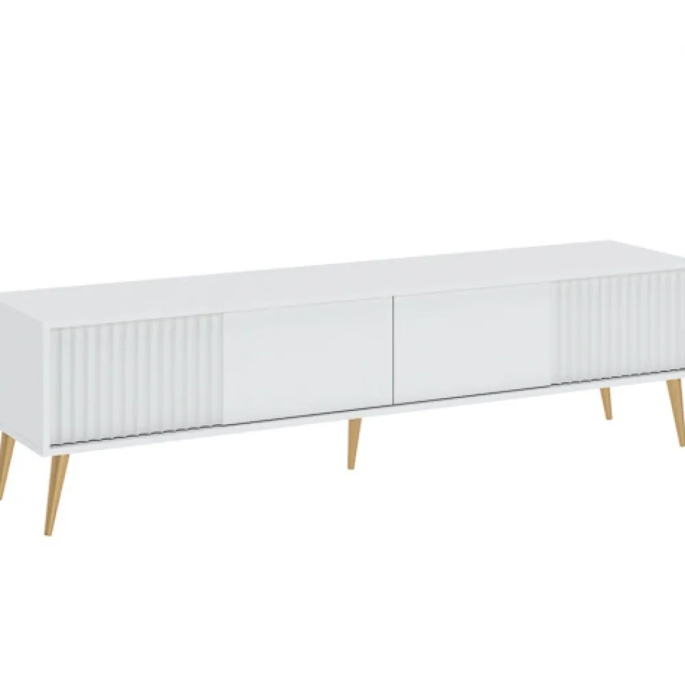 Zestawy Mebli Do Salonu|Szafki Rtv>INTER MEBLE Biała szafka RTV pod telewizor 180 cm do salonu BELLUNO biały