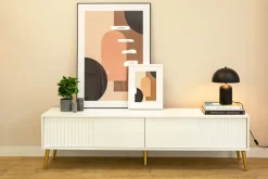 Zestawy Mebli Do Salonu|Szafki Rtv>INTER MEBLE Biała szafka RTV pod telewizor 180 cm do salonu BELLUNO biały