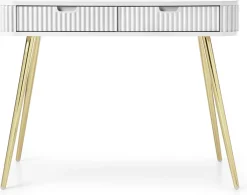 Toaletki I Konsole>PIASKI Biała toaletka z szufladami 103 cm w stylu glamour ZENIT biały