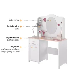 Biurka|Meble Dla Dzieci></noscript>lenart. Białe biurko dziecięce z szafką 110 cm LUNA