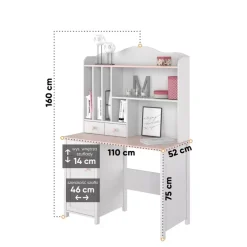 Biurka|Meble Dla Dzieci></noscript>lenart. Białe biurko dziecięce z szafką 110 cm LUNA