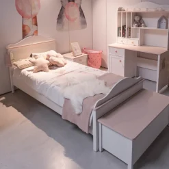 Biurka|Meble Dla Dzieci></noscript>lenart. Białe biurko dziecięce z szafką 110 cm LUNA