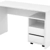 Biurka>Helvetia Białe biurko komputerowe z kontenerkiem 130 cm AGAPI