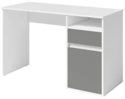 Biurka|Toaletki I Konsole>MEBLOSIEK Białe biurko młodzieżowe 120 cm BILLY z grafitowym frontem biały