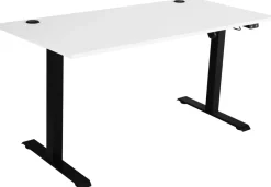 Biurka>Lempert Białe biurko regulowane elektrycznie 138x67 cm MULL metalowe nogi