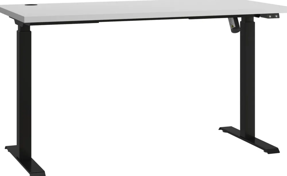 Biurka>Lempert Białe biurko regulowane elektrycznie 138x67 cm MULL metalowe nogi