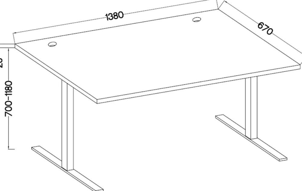 Biurka>Lempert Białe biurko regulowane elektrycznie 138x67 cm MULL metalowe nogi