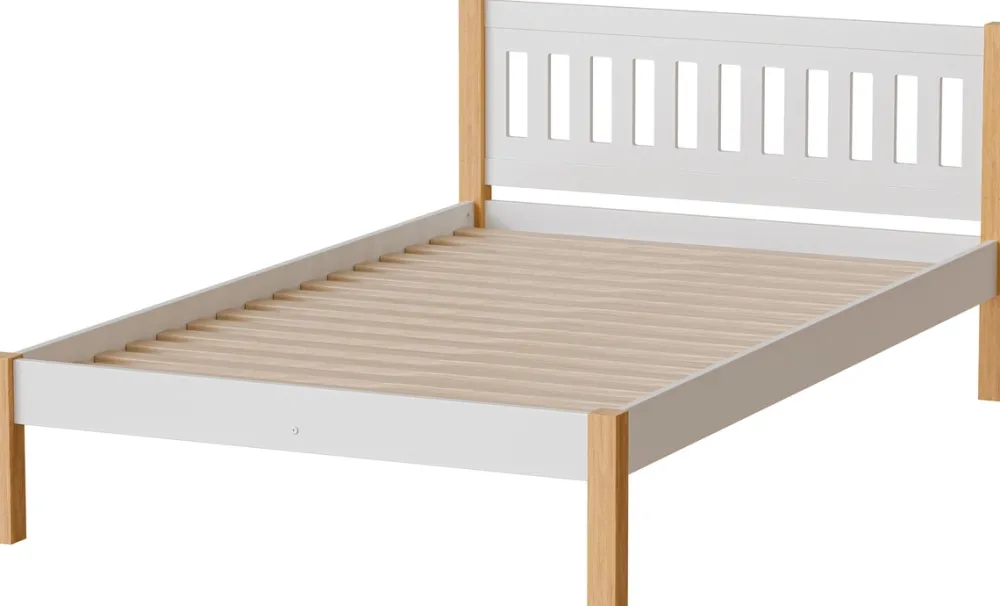 Meble Dla Dzieci|Łóżka Młodzieżowe>DOLMAR Białe drewniane łóżko jednoosobowe 120x200 cm GALANT