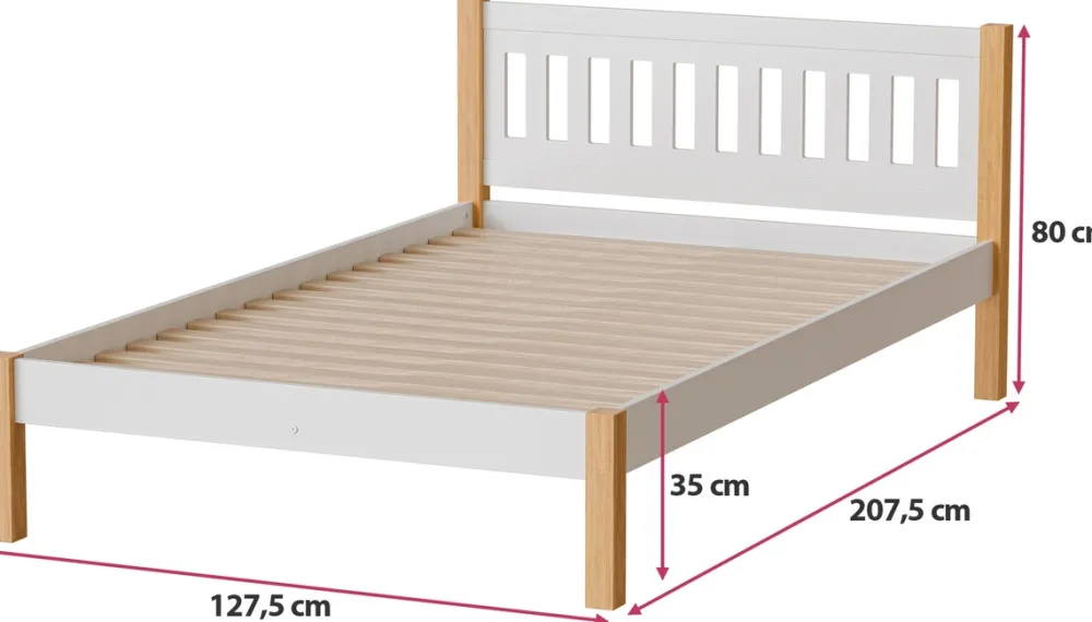 Meble Dla Dzieci|Łóżka Młodzieżowe>DOLMAR Białe drewniane łóżko jednoosobowe 120x200 cm GALANT