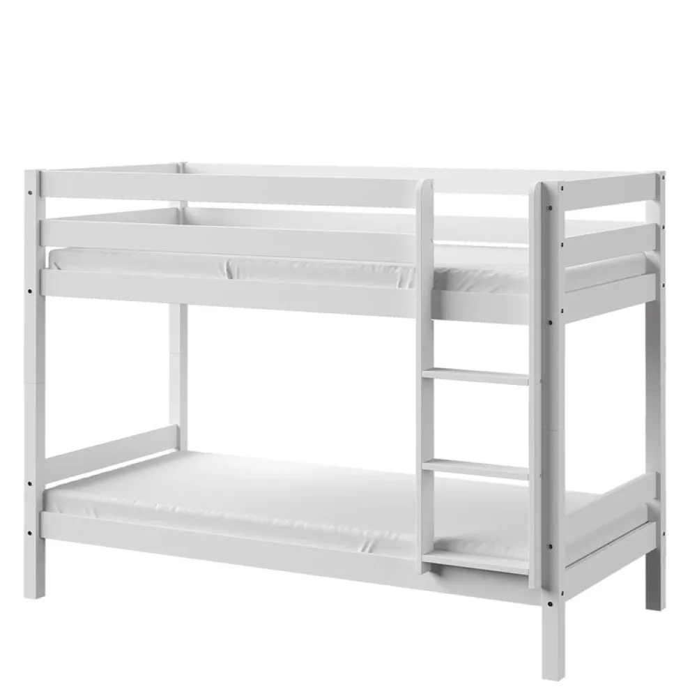 Meble Dla Dzieci|Łóżka Młodzieżowe>DOLMAR Białe drewniane łóżko piętrowe dla dziecka 90x190 cm OTTAWA biały