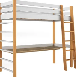 Meble Dla Dzieci|Łóżka Dziecięce>DOLMAR Białe dwuosobowe łóżko piętrowe do pokoju dziecięcego ZETTA