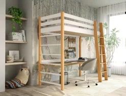 Meble Dla Dzieci|Łóżka Dziecięce>DOLMAR Białe dwuosobowe łóżko piętrowe do pokoju dziecięcego ZETTA