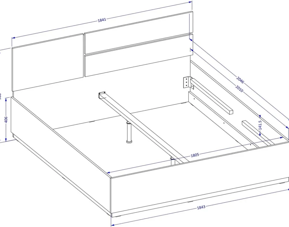 Łóżka Małżeńskie|Łóżka Z Zagłówkiem>Helvetia Białe łóżko skrzyniowe do sypialni 180x200 cm CROSS biały
