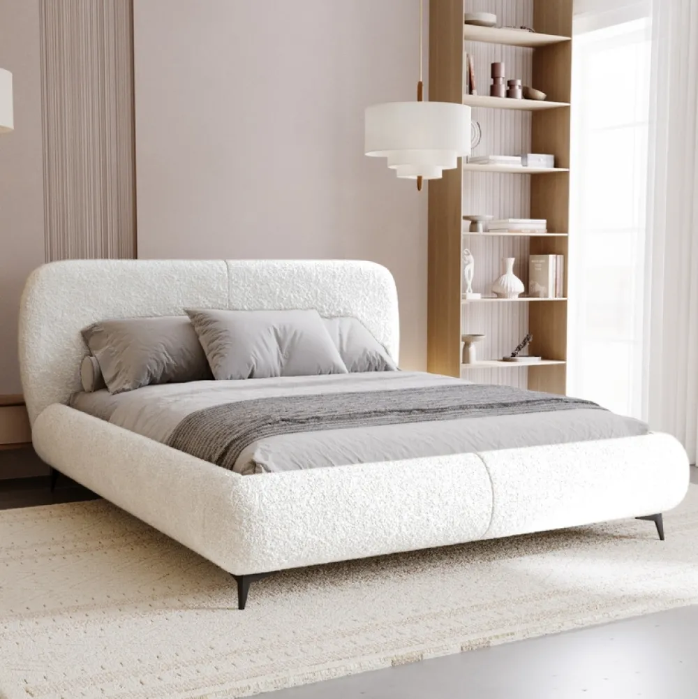 Łóżka Ze Stelażem|Łóżka Na Nóżkach>UNISTYL MEBLE Białe łóżko sypialniane 180x200 nowoczesne