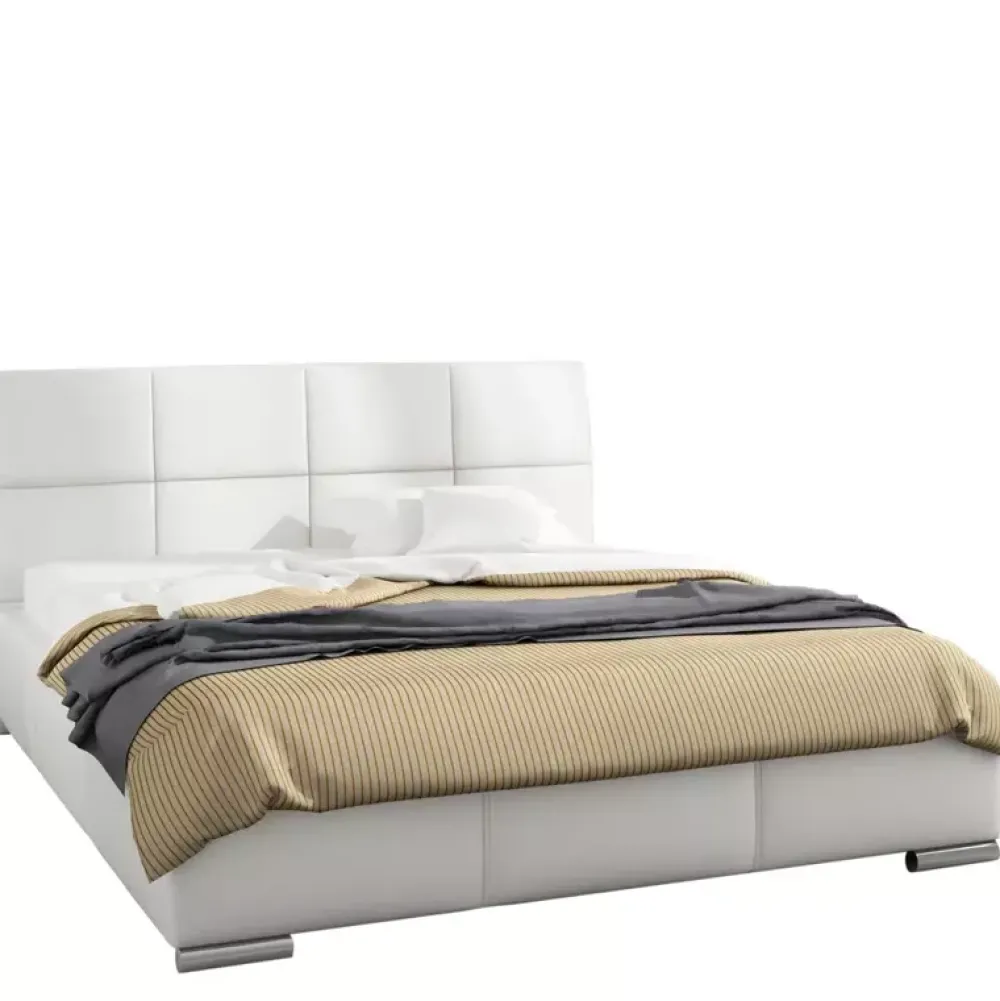 Łóżka Białe|Łóżka Nowoczesne>Gruszka Białe łóżko tapicerowane 200x200 MEDELLIN