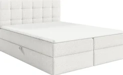 Łóżka Małżeńskie|Łóżka Ze Stelażem>BROMARKT Białe łóżko 180x200 cm dwuosobowe do sypialni kontynentalne z pojemnikiem ASPEN