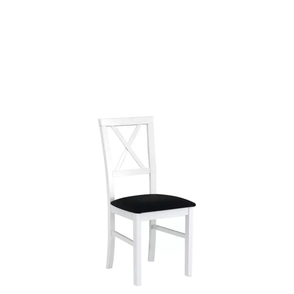 Krzesła Drewniane|Krzesła>DREWMIX Białe krzesło z tapicerowanym siedziskiem MONZA