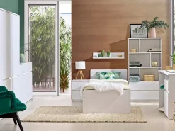 Meble Młodzieżowe|Zestawy Mebli Młodzieżowych>DOLMAR Białe meble do pokoju młodzieżowego z biurkiem ANETT