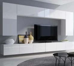 Zestawy Mebli Do Salonu|Zestawy Mebli Młodzieżowych>GiB Meble Białe meble do salonu styl nowoczesny połysk MODERN 13 biały