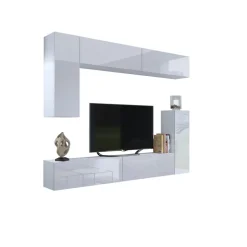 Zestawy Mebli Do Salonu|Meblościanki>BROMARKT Białe meble połysk PREMIUM biały