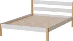 Łóżka Młodzieżowe|Łóżka Dziecięce>DOLMAR Białe nowoczesne drewniane łóżko 140x200 cm IVALO