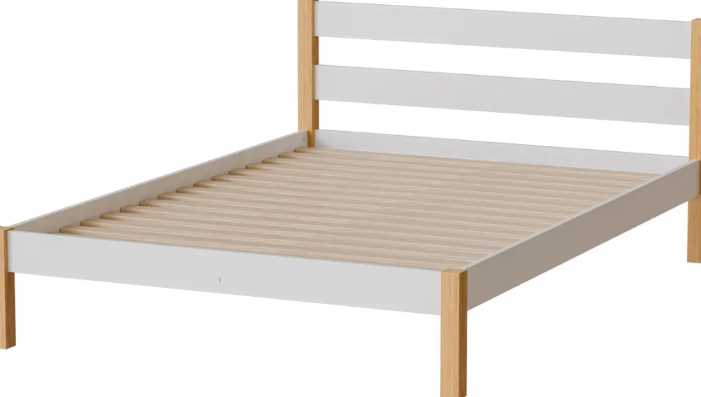 Łóżka Młodzieżowe|Łóżka Dziecięce>DOLMAR Białe nowoczesne drewniane łóżko 140x200 cm IVALO